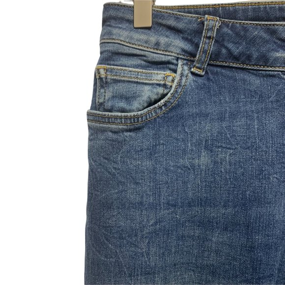 Maryley Stretch Crop Fray Hem Jeans Hippie Grunge Size US 28 - Picture 3 of 11